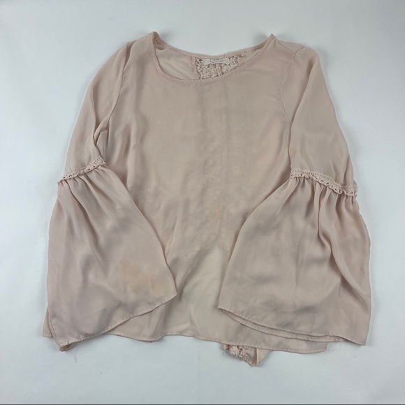 Surf Style Elum Blouse Womens Light Pink Flair Long Sleeve - Picture 1 of 9